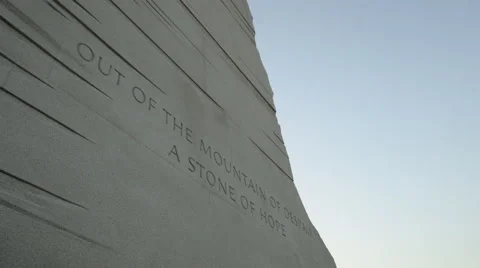 4k MLK Memorial Statue Quote Stock Footage 67829991