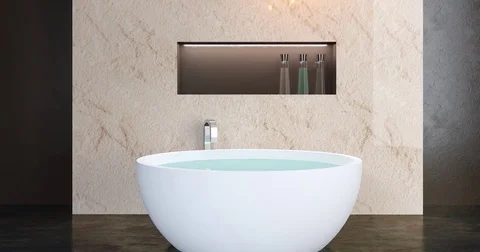 4k. modern bathroom Stock Footage 73619926