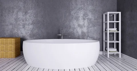 4k. modern bathroom Stock Footage 73632606