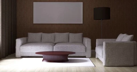 4k. Modern bright interior Stock Footage 73132809