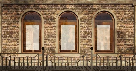 4k. Modern Empty Store Front with Big Windows. Stock Footage 73377400