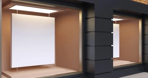 4k. Modern Empty Store Front with Big Windows. Stock Footage 73506890