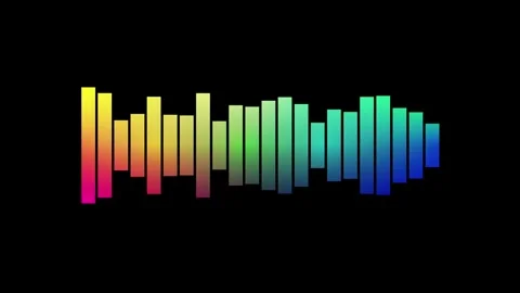 4K Modern minimal multicolor Audio Equalizer loop, Voice Sound Recording Signal Stock Footage 306323669