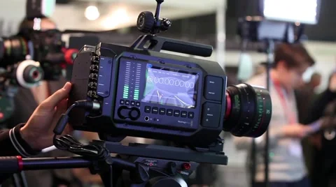 4K modern new camera testing buy customers Stock-Footage 49169113