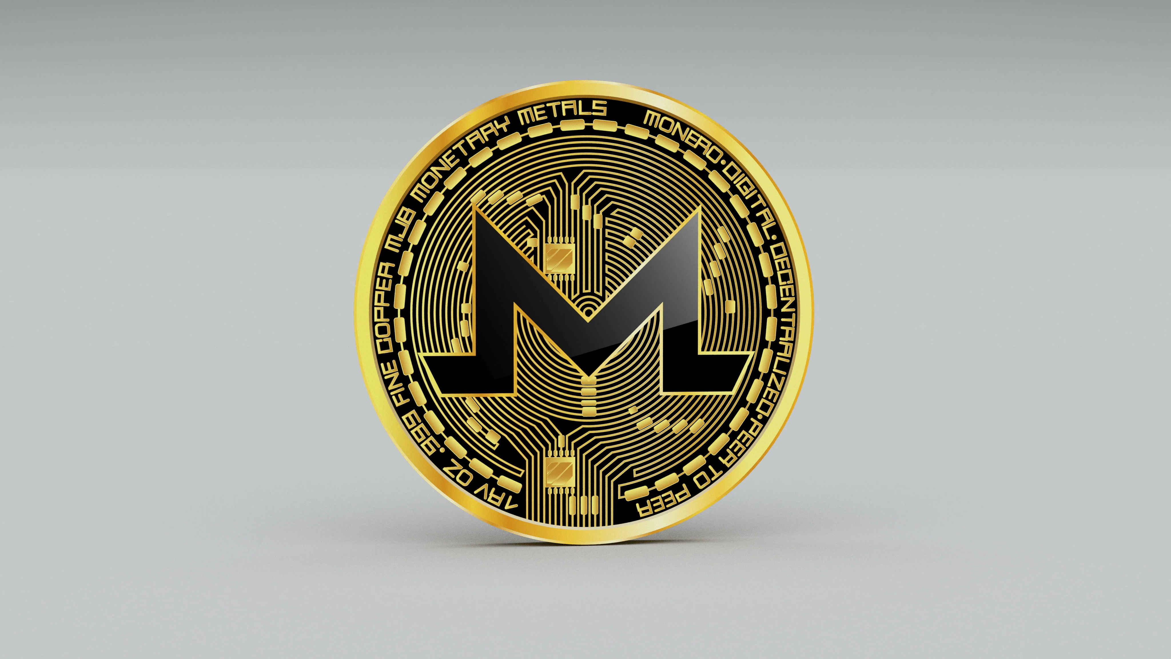 4k Monero coin XMR Crypto Currency Logo 3D rotate finance monetary business