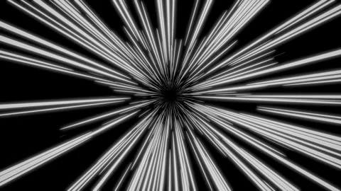 4k Monochrome Reverse Zoom Out Effect with White Beams on Black Background Stock Footage 315213306