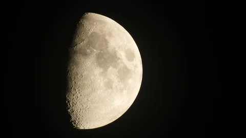 4k Moon in cloudy night sky close up video Stock Footage 93928360