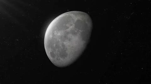 4k Moon in space, Dark space Background, Interstellar with Moon Stock Footage 199205695