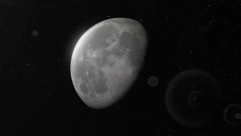 4k Moon in space, Dark space Background, Interstellar with Moon Stock Footage 199205737