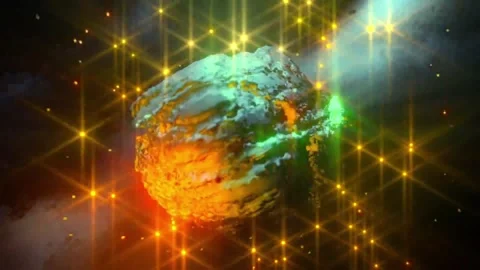 4k Morphing Space Asteroid Motion Background Stock Footage 328719612