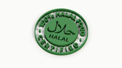 4K motion animation of a 3D halal symbol on a neutral background. Video stock 314200350