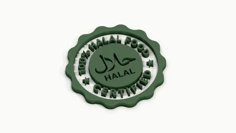 4K motion animation of a 3D halal symbol on a neutral background. Video stock 314200358