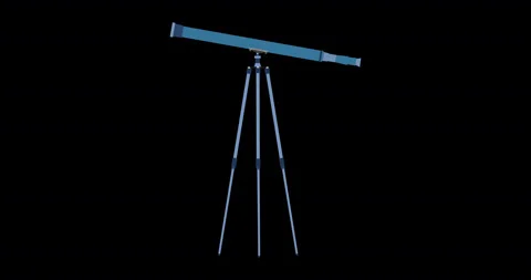 4k motion animation of a blue star telescope. Flat scientific icon isolated o Stock Footage 140973799