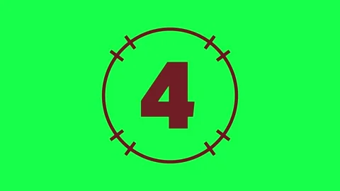 4K motion animation of a countdown from 5 to 1 with a green screen background. 스톡 동영상 311758668