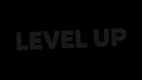 4K motion animation featuring the bold red text LEVEL UP on a black background. Stock Footage 311259493