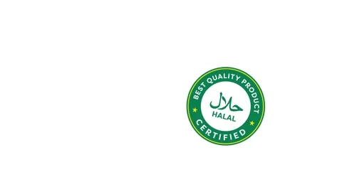 4K motion animation of a halal symbol stamp on a neutral background Video stock 314200348