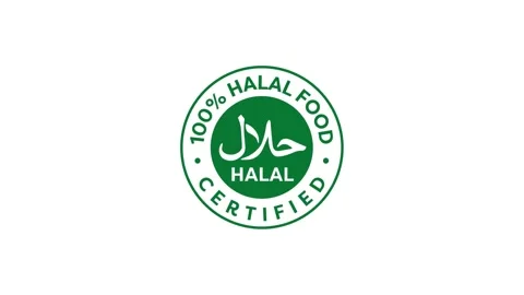 4K motion animation of a halal symbol stamp on a neutral background Video stock 314200357