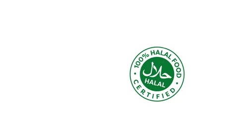4K motion animation of a halal symbol stamp on a neutral background Video stock 314200364