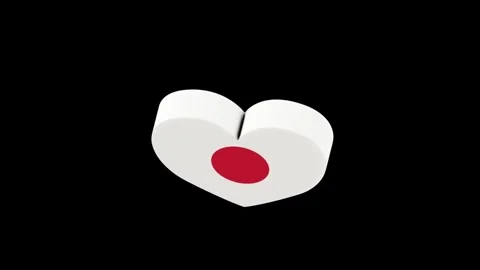 4k motion animation of a heart shaped flag turning around 스톡 동영상 314434616