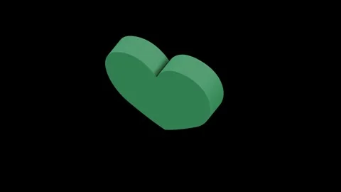 4k motion animation of a heart shaped flag turning around Video stock 314434628