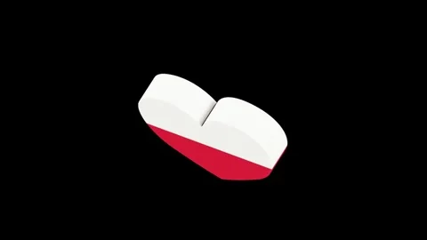 4k motion animation of a heart shaped flag turning around Stock Footage 314434662