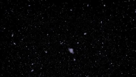 4K motion animation snow falling isolated on black background. Snowing footag Stock Illustration