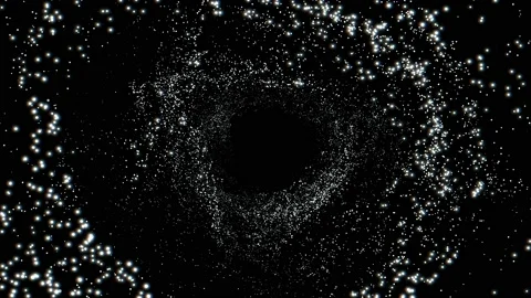 4k Motion background. Abstract round tunnel. Shimmering white particles. Stock Footage 141566108