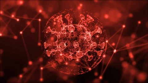 4k motion background with harmful virus in flame. Stock Footage 127255702