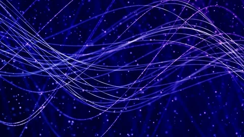 4k motion - Blue lines with light highlights moving on dark blue background V2 Stock Footage 77603244