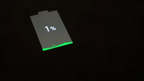 4K Motion closeup view of charging smartphone tablet battery Vídeos de archivo 75904981