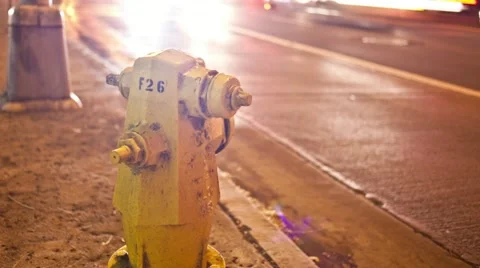 4k Motion Control Time Lapse Street Traffic, Fire Hydrant UHD Vídeo Stock 12536153