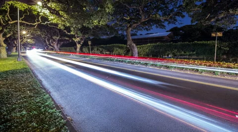 4k Motion Control Time Lapse Street Traffic, Light Streaks, UHD 動画素材 45439470