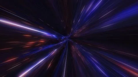 4K motion design. flight through the lighting space tunnel. Wormhole Stock Illustration