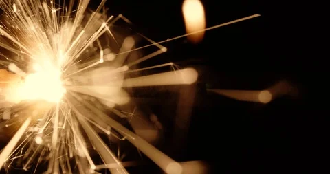 4K - Motion of fire on an ignition cord. Close-up Stock Footage 99288830