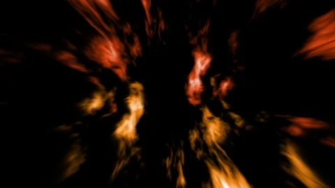 4K Motion Graphic Abstract  Golden Smoke and Fire Tunnel with Alpha Channel Stock Footage 337989135