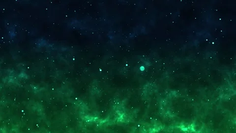 4K Motion Graphic Atmospheric Emerald Blue Cosmic Particle Background Stock Footage 338324730