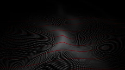 4K motion graphic of digital particles wave flow on black background , Digita Stock Footage 130086686