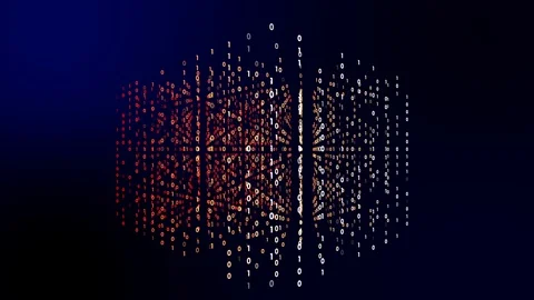 4K motion graphic of Digital technology with binary digits light path in line Stock Footage 103076745