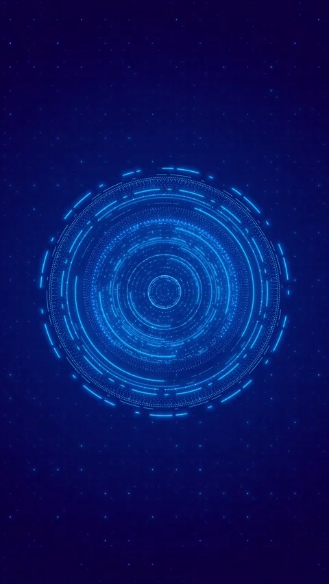 4K motion graphic of flying into swirl circle digital technological tunnel. 3D Stock Footage 313623658