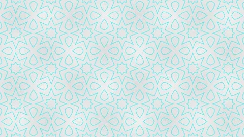 4K Motion Graphic Seamless Geometric Teal Star and Floral Pattern Stock Footage 338115684