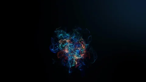 4K motion graphic simulation of cyber energy particulars combination abstract Stock Footage 103071130