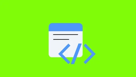 4K motion graphics animation of programming code button. Web interface and devel 動画素材 345249939