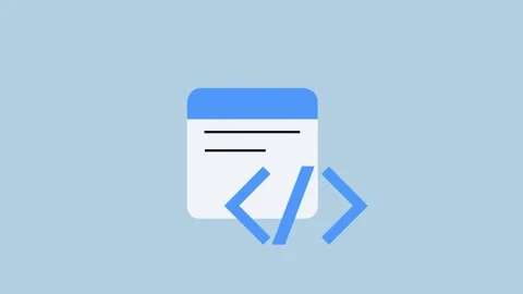 4K motion graphics animation of programming code button. Web interface and devel 库存影片 345249940