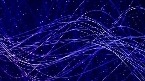 4k motion loop - Blue lines with light highlights moving on dark blue background Stock Footage 77603413