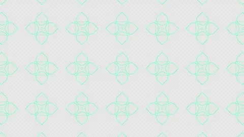 4K Motion  Organic Emerald Green Geometric Floral Pattern Alpha Channel Stock Footage 337763806