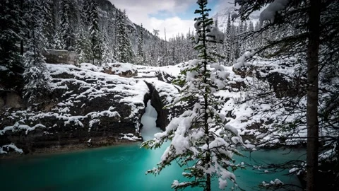 4K Motion Timelapse of a Glacial River Stock Footage 147999445