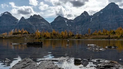 4K Motion Timelapse of a Mountain Lake Stock Footage 147998900