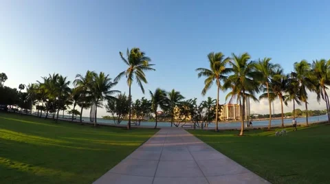 4K motion video of bike path at South Beach, Florida Stock Footage 61899474