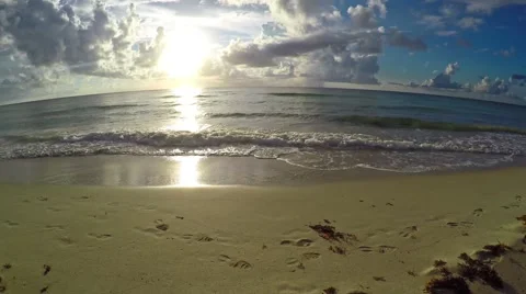 4K motion video of Stroll on Sobe South Beach sunrise in Miami Beach, Florida Stock Footage 64035987