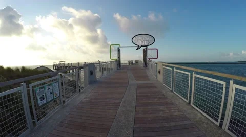 4K motion video of Walk through South Pointe Park Pier at South Beach, Florida Stock Footage 61899575
